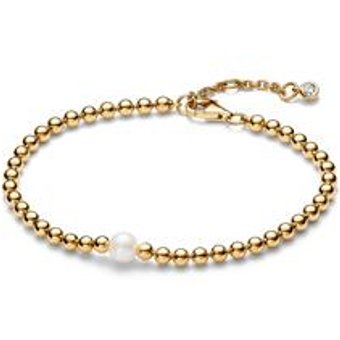 Timeless Kugelarmband für Damen mit Perle, IP Gold