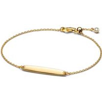 ID-Gravurarmband für Damen, vergoldet mit Zirkonia
