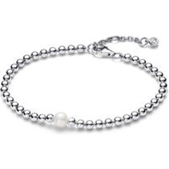 Kugelarmband aus Sterlingsilber mit Perle, Timeless