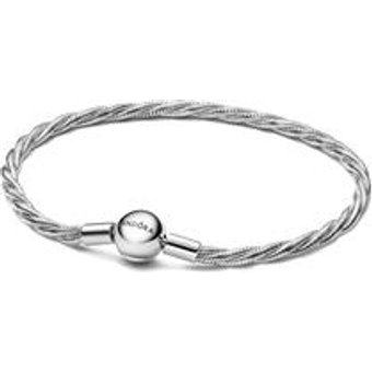 Moments Gedrehtes Schlangenarmband Damen, 925er Silber