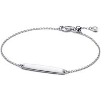 Damen ID-Armband aus 925er Silber, Zirkonia, gravierbar
