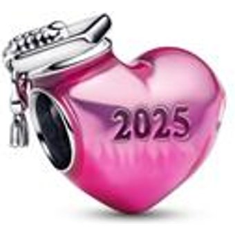 Herz Slide-Charm Abschluss 2025, 925er Silber, Moments