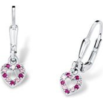 Mädchen Ohrhänger Herz aus Sterlingsilber mit Zirkonia