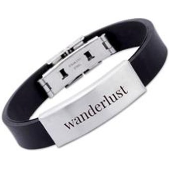 Kautschuk Armband Stahlplatte inkl. Lasergravur