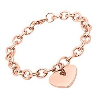 Rosévergoldetes Armband aus Edelstahl mit Herz