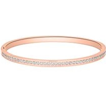 Gravur Armreif Edelstahl, rosévergoldet mit Zirkonia