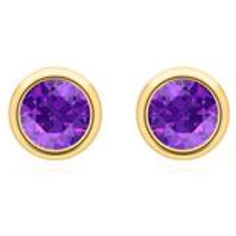 Amethyst Ohrschmuck fĂĽr Damen aus 585er Gold