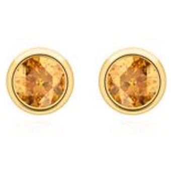 Damen Ohrstecker aus 585er Gold mit Citrinen