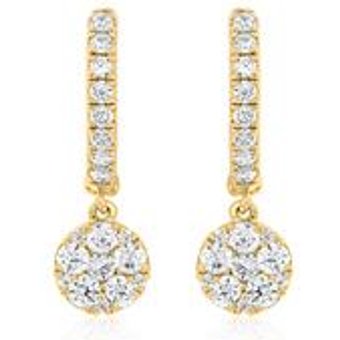 Klappcreolen für Damen aus Gold mit Diamanten