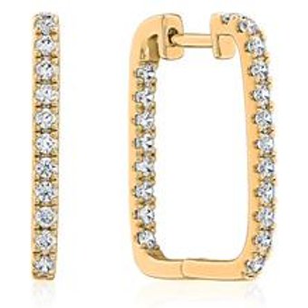 Gold Creolen für Damen mit Brillanten, Lab Grown
