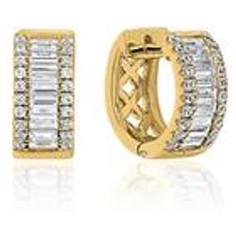 Gelbgold Creolen für Damen mit Lab Grown Diamanten
