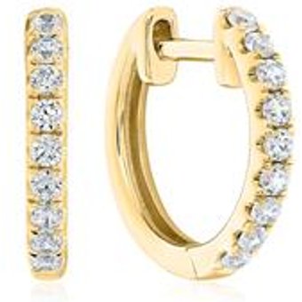 Damen Creolen aus Gelbgold mit Brillanten