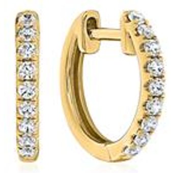 Damen Creolen aus Gelbgold mit Lab Grown Brillanten