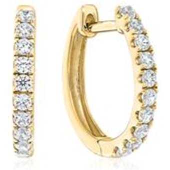 Gold Creolen für Damen mit Brillanten