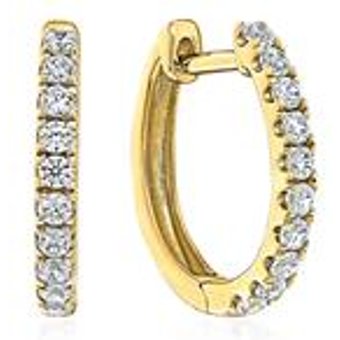 Gold Creolen für Damen mit Brillanten, Lab Grown