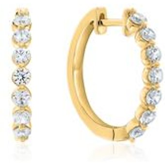 Diamant Creolen für Damen aus Gelbgold