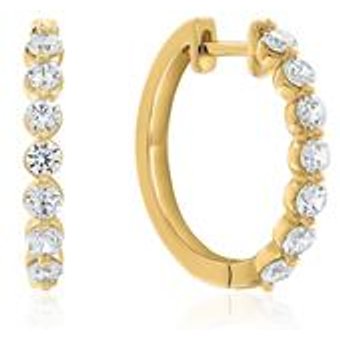 Lab Grown Diamant Creolen für Damen aus Gelbgold