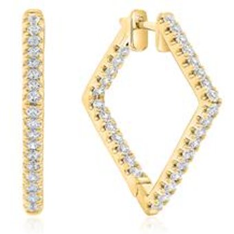 Gold Creolen für Damen mit Diamanten