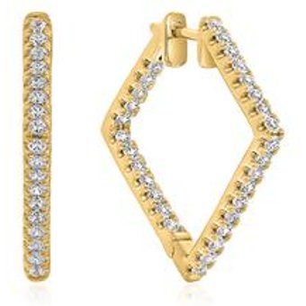 Gold Creolen für Damen mit Lab Grown Diamanten