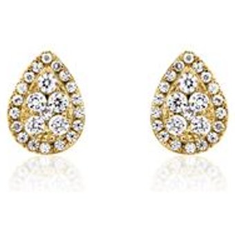 Gold Ohrstecker Tropfen für Damen mit Diamanten