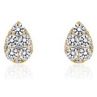 Gold Ohrschmuck Tropfen für Damen mit Lab Brillanten