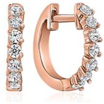 Diamant Creolen für Damen aus Roségold