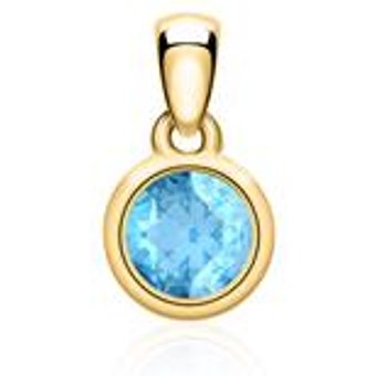 Kettenanhänger aus 14 Karat Gold mit Blautopas