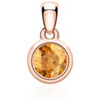 Citrin Kettenanhänger aus 585er Roségold