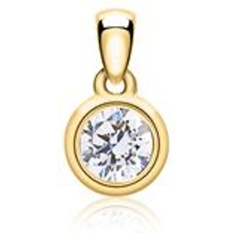 Kettenanhänger aus 585er Gold mit Diamant, lab grown