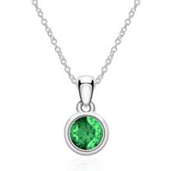 Kette aus 585er Weißgold mit Smaragd