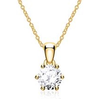 Kette für Damen aus 14K Gold mit Diamant