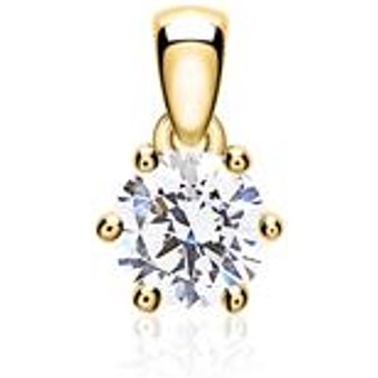 Kettenanhänger aus 14K Gold mit Brillant, lab grown