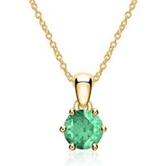 Kette aus 14-karätigem Gold mit Smaragd