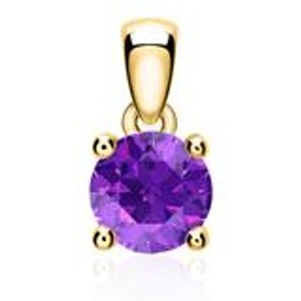 Kettenanhänger aus 14-karätigem Gold mit Amethyst
