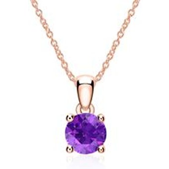 Kette aus 585er Roségold mit Amethyst Anhänger
