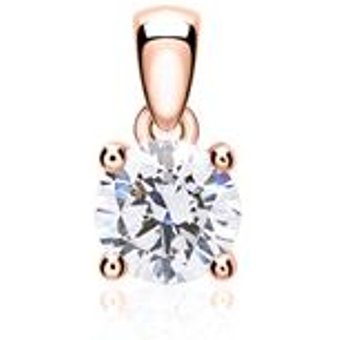 Kettenanhänger aus 14K Roségold mit Brillant, lab grown