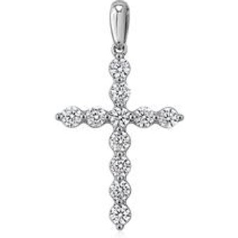 Kreuzanhänger mit lab grown Diamanten, Weißgold, Platin