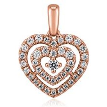 Damen Herzanhänger mit Diamanten aus Roségold
