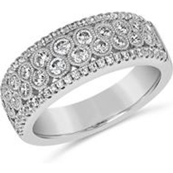 Damen Diamantring aus Weißgold oder Platin, gravierbar