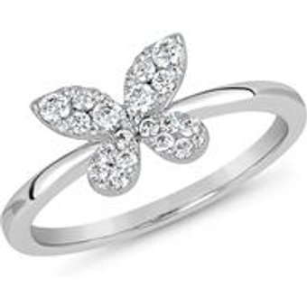 Diamantring Schmetterling aus Weißgold oder Platin