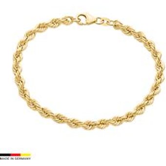 4,4 mm breites Kordelarmband aus 14 Karat Gold