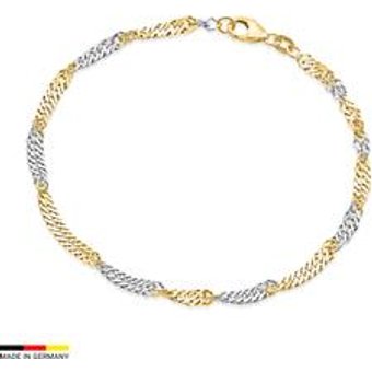 585er Gold Singapurarmband in 2,9 mm Breite, bicolor
