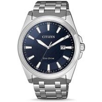 Herrenuhr aus Edelstahl mit Eco Drive und Datum