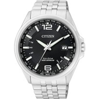 Elegant Funkuhr Eco-Drive Herren
