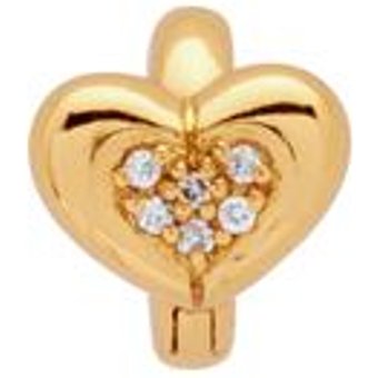 Vergoldeter 925 Silber Clipcharm mit Zirkonia