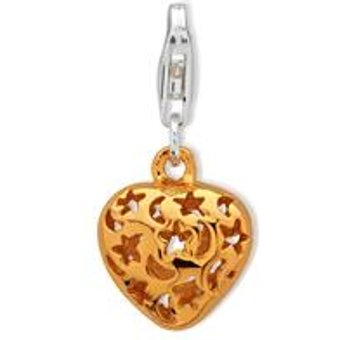 Exklusiver 925 Silber Herz Charm zum Einhängen