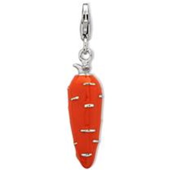 Exklusiver 925 Silber Charm Möhre zum Einhängen