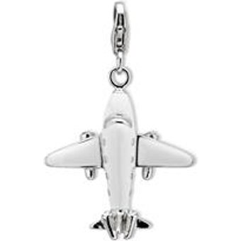 Exklusiver 925 Silber Jet Charm zum Einhängen
