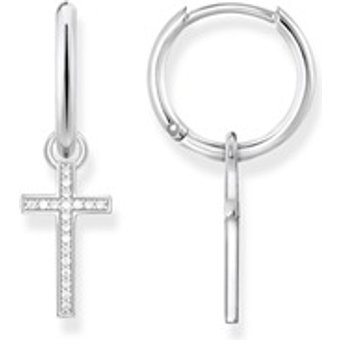 Creolen Kreuz aus 925er Silber Zirkonia