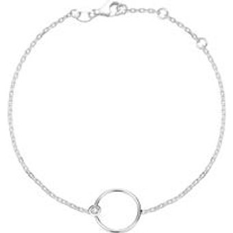 585er Weißgold Armband Kreis Diamant